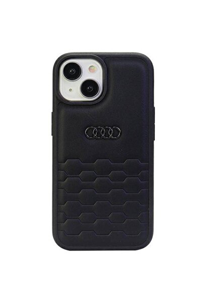 Audi GT PIELE SINTETICĂ IPHONE 15 PLUS/14 PLUS 6.7 " NEGRU/NEGRU CARCASA RIGI...