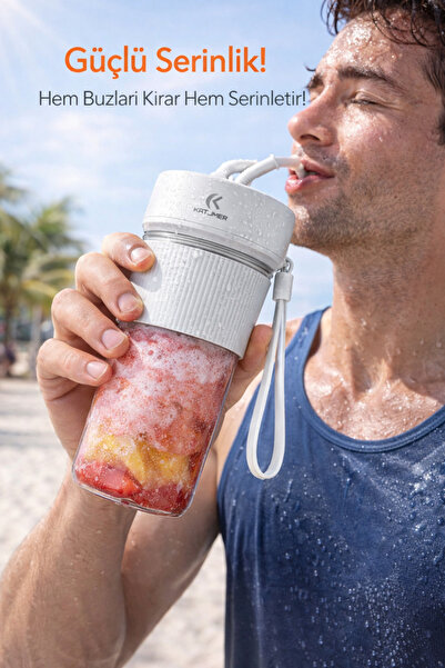 AZEQ Taşınabilir Şarjlı Mini Blender Smoothie Makinesi 350ML USB Type-C