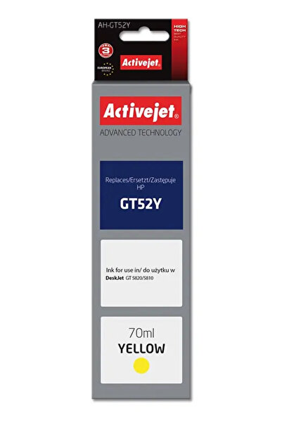 ActiveJet AH-GT52Y (заместител на HP GT52Y M0H56AE; Supreme; 70 мл; жълт)