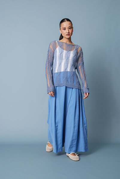 Nisan Πλεκτή μπλούζα με διάτρητο σχέδιο και κοτσίδες