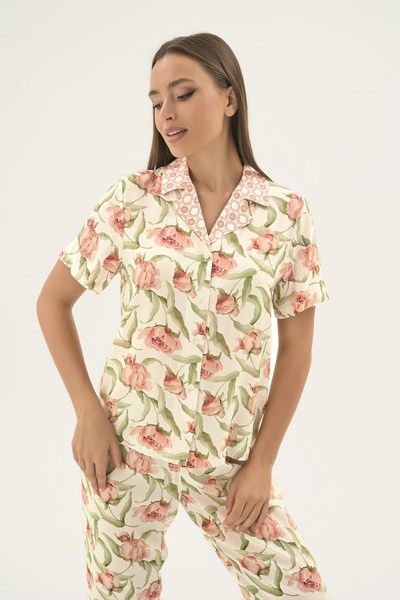 Sevim 17526 SET DE PIJAMALE CU NASTURI PENTRU FEMEI