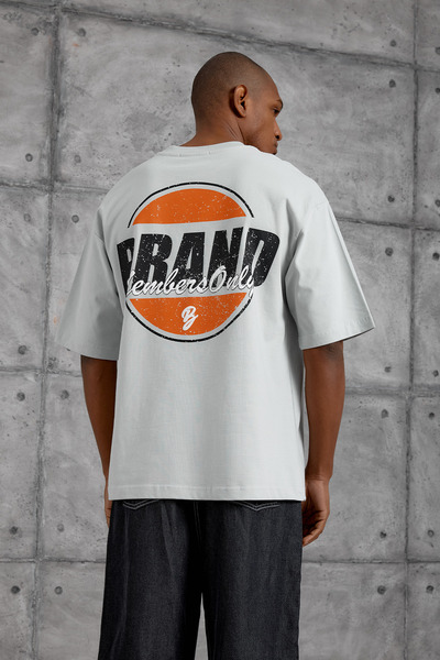 NOMARC Tricou supradimensionat albastru cu imprimeu BRAND