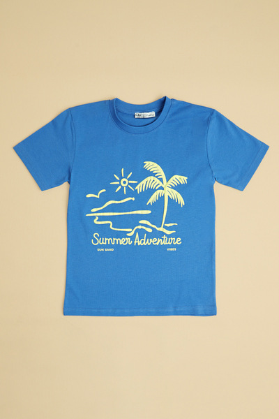 Fulla Moda Μπλουζάκι για αγόρια με στάμπα Summer Adventure