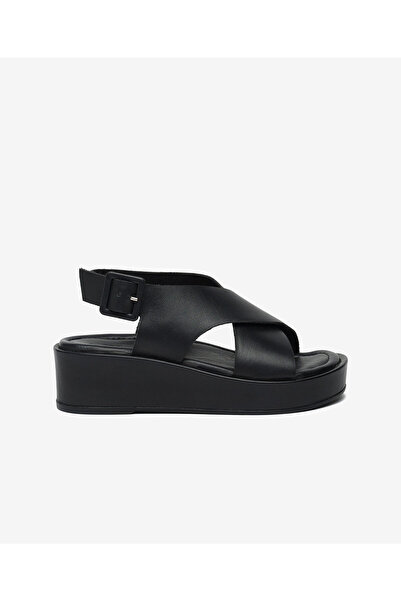 Greyder Kadın Siyah Hakiki Deri Comfort Sandalet 6Y2CS35821