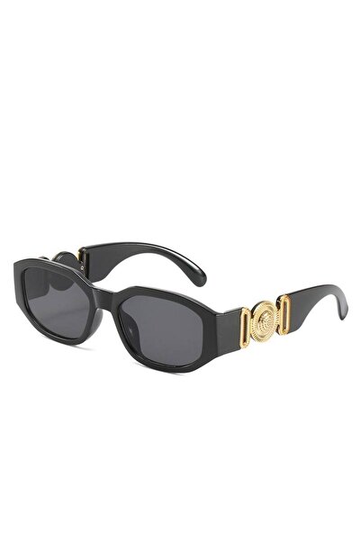 Tessero Luxury Sunglasses, Oval Retro Design, Gold Metal Medusa Style Hinge, ...