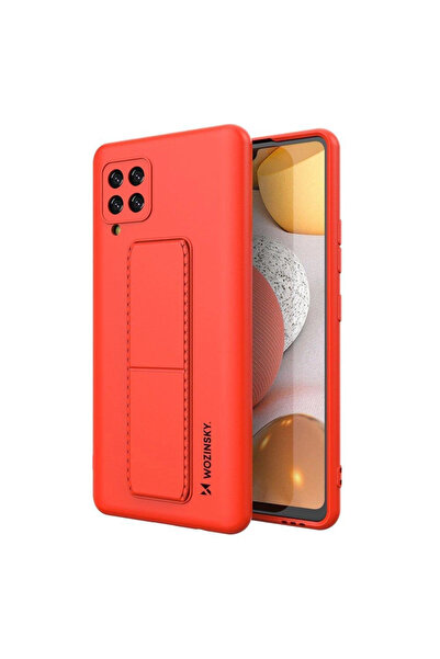 WOZINSKY Husă din silicon cu suport pentru Samsung Galaxy A42 5G, roșu