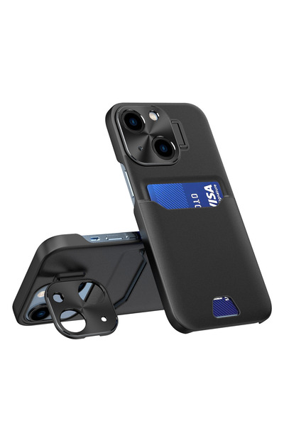 Hurtel Husă din piele cu suport pentru iPhone 14, portofel pentru carduri, ne...