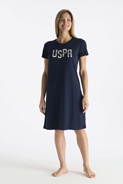 U.S. Polo Assn. U.S. Polo Assn. 20206 Γυναικείο κοντομάνικο νυχτικό-Μπλε ναυτικό