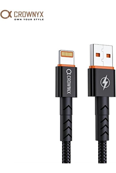 CROWNYX CCC110 USB A to Lightning Cable 1M Braided – Fast Charging & High-Spe...