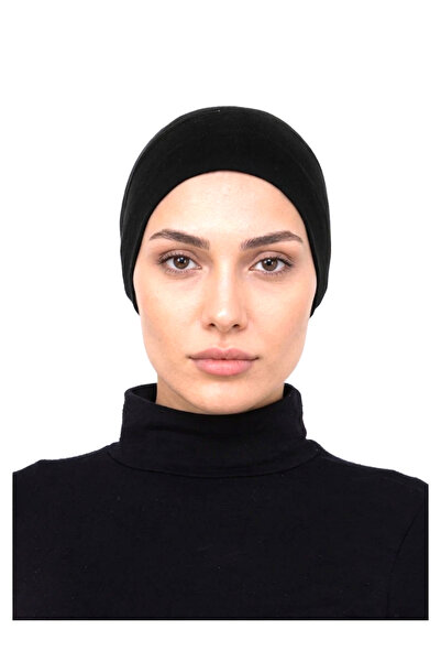 Alivascarf Practical Tube Bonnet Black Snap-On - Non-Slip Front Seamless Wome...