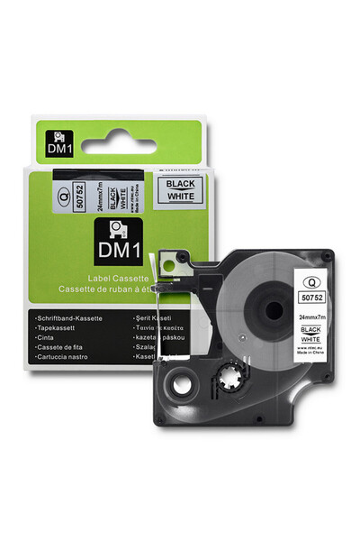 Qoltec Bandă pentru DYMO D1 53713, 53718 |   24mm x 7m |   Imprimare alb/negru