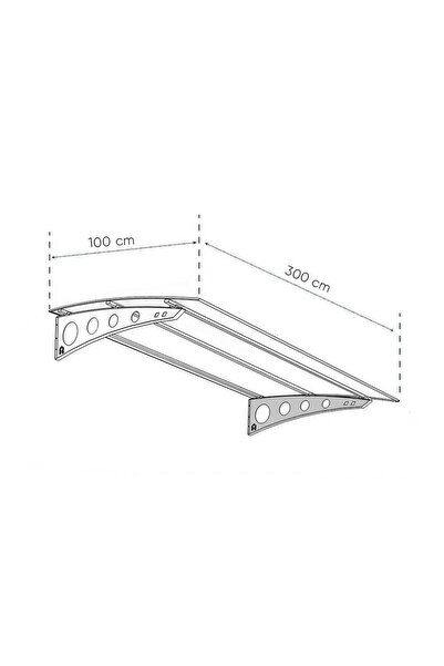 Albayrak Yapı İnşaat Modern Serisi Sundurma - Antrasit Taşıyıcılı - Bronz Füme Üst Kaplama (300 Cm X 100 Cm) - RAL 7016