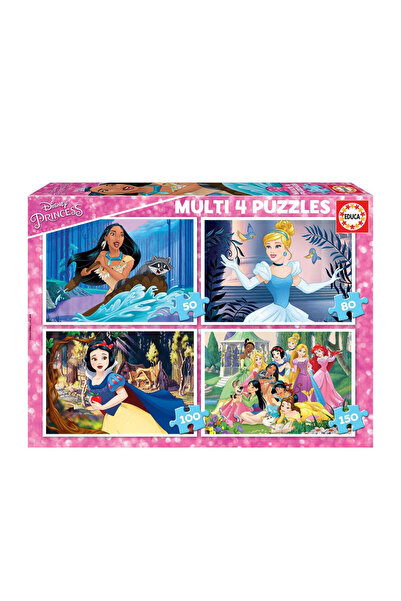 EDUCA Puzzle 4lü Set Disney Princess 17637