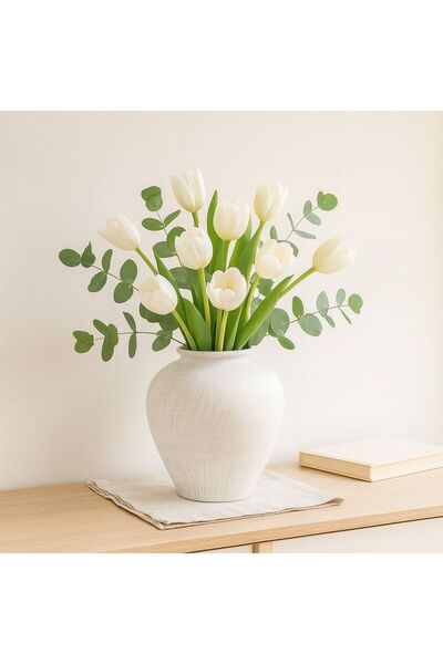 Danube Home Euphoria Terracotta Bouquet Vase Antique White 28x28x30.5cm Home ...