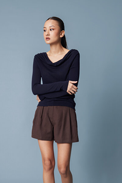 Nisan Πλεκτή μπλούζα με ντραπέ γιακά