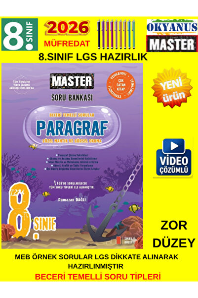 Okyanus Yayıncılık 2026 8.Sınıf Master Paragraf Beceri Temelli Soru Bankası S...