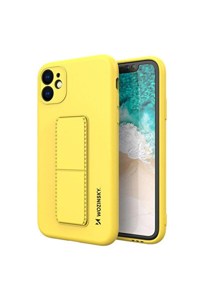 WOZINSKY Husă cu suport pentru iPhone 12 Pro Max, din silicon galben