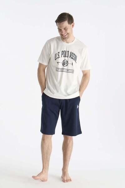 U.S. Polo Assn. U.S. Polo Assn. 19018 Men's Short Sleeve Crew Neck Shorts Paj...