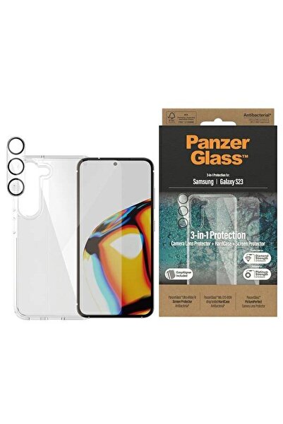 Panzer Glass Pachet PanzerGlass 3 în 1 Sam S23 S911 Husă rigidă + Folie de pr...