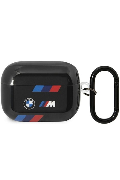 BMW BMAP222SOT AIRPODS PRO 2 (2022/2023) COVER CZARNY/BLACK TRICOLOR STRIPES