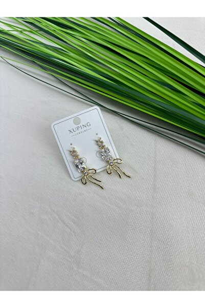 ByBest Beauty Xuping Shiny Stone-Beaded Bow Earrings Elegant Stylish Design