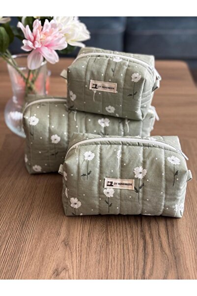 dyhandmade Çiçek Desenli Makyaj Çantası