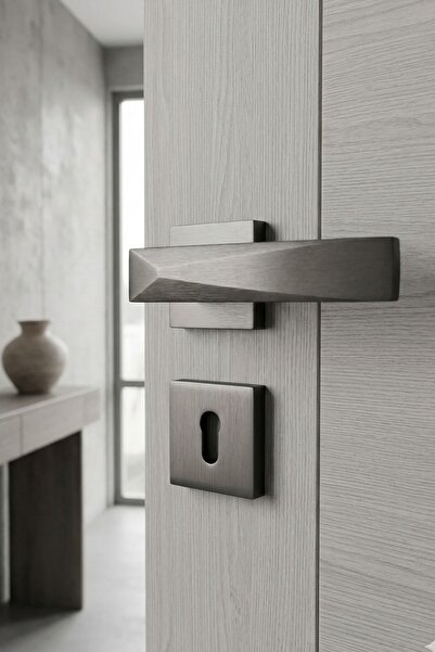 Lavinya Πυραμίδα Premium Μοντέλο Ανθρακί Χρώμα Τετράγωνο Σήμα Λαβή Πόρτας Δωμ...