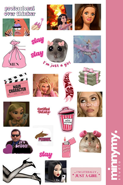 Minnymy Girl Boss Collection Sticker, Çıkartma, Ajanda, Günlük, Planlayıcı, B...