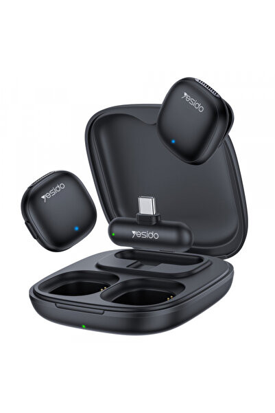 Yesido Μικρόφωνο Πέτου, Yesido, USB-C, Σετ 2 Τεμαχίων, Μαύρο