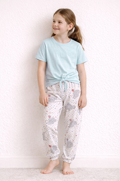 Hays Kız Çocuk Pamuklu Bağlama Detaylı Uzun Pijama Takımı