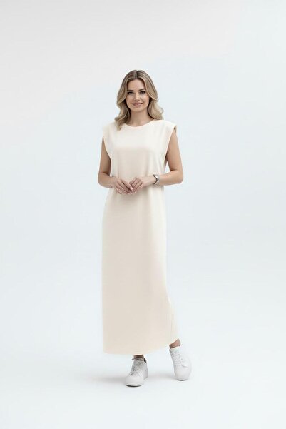 Bliss Γυναικείο φόρεμα με επένδυση στους ώμους, βασικό, μακρύ, με μηδενικό μα...