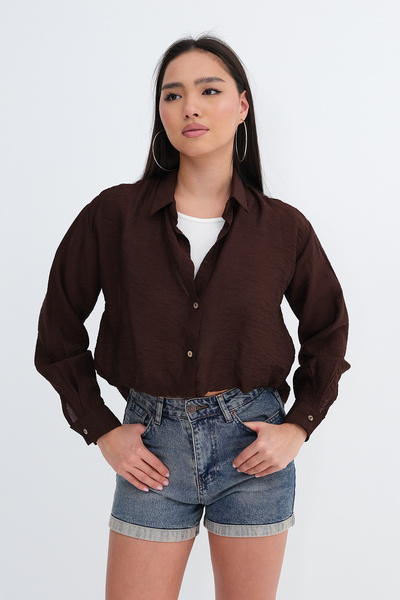 Addax قميص بأزرار وأكمام طويلة G2016