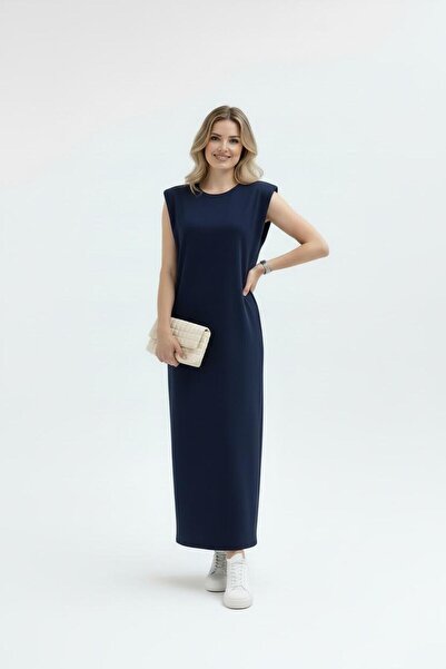 Bliss Γυναικείο φόρεμα με επένδυση στους ώμους, βασικό, μακρύ, με μηδενικό μα...