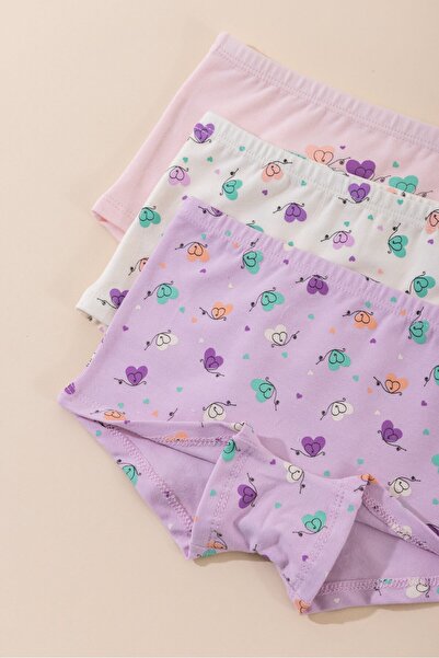 BAYKAR Κοριτσίστικα βαμβακερά πολύχρωμα εμπριμέ Λύκρα Μπόξερ 3-συσκευασία 574...