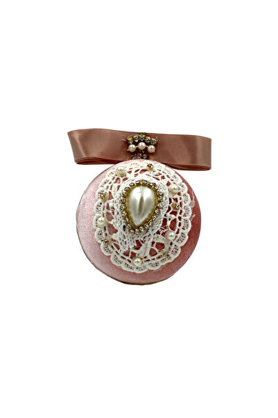 DECORIS στολιστική μπάλα σε ροζ βελούδινο χρώμα