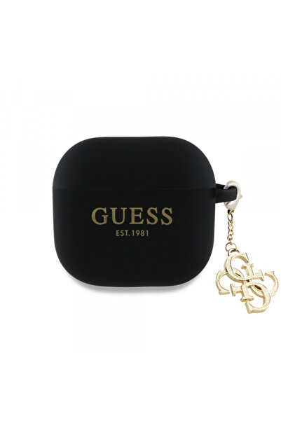 Stef's Cat Θήκη Guess με 4G Charm για Apple AirPods 4, Μαύρο