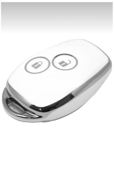 ÖZEN KEYS Renault Clio 3 Kangoo Symbol Dacia Duster 2 2 Button Nano Key Case Cover White-Silver