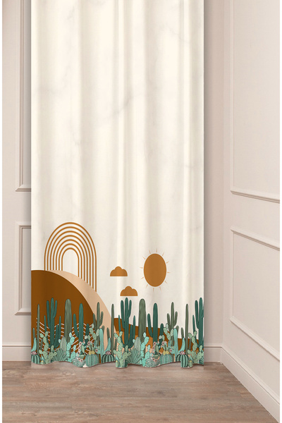 GREENDECOR Cactus Desert Mountain Sun Pattern Leaf Marble Patterned Specially...