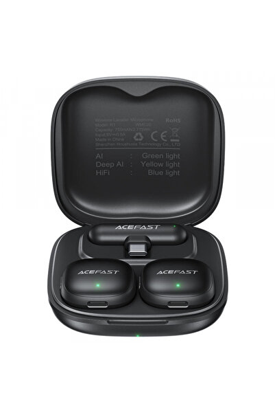 Acefast Μικρόφωνο Πέτου, Acefast, USB-C, Σετ 2 τεμαχίων, Μαύρο