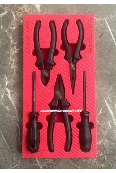 İzeltaş BLACK LİNE PENSE SETİ CARBON ÇELİK YANKESKİ KARGABURUN TORNAVİDA 5PCS