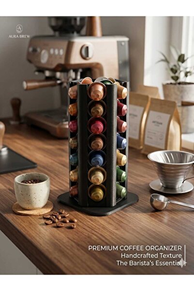 Maketo3D Modern Kapsül Kahve Standı Tezgah - Tezgah Üstü Kahve Kapsül Organiz...