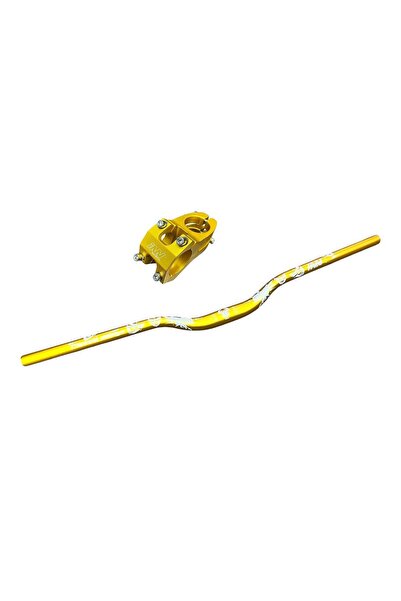 Rectus Bisiklet Alüminyum Direksiyon Kısa 40mm Gidon Boğaz Set 78 cm SARI DRAGON