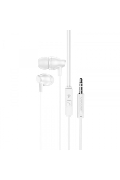 Borofone Casti in-ear cu fir, Borofone, Jack 3.5mm, Microfon, Stereo, White