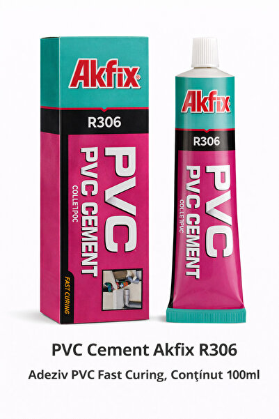Akfix Κόλλα PVC R306, Κόλλα για σωλήνες PVC, Γρήγορο στέγνωμα, Επαγγελματική ...