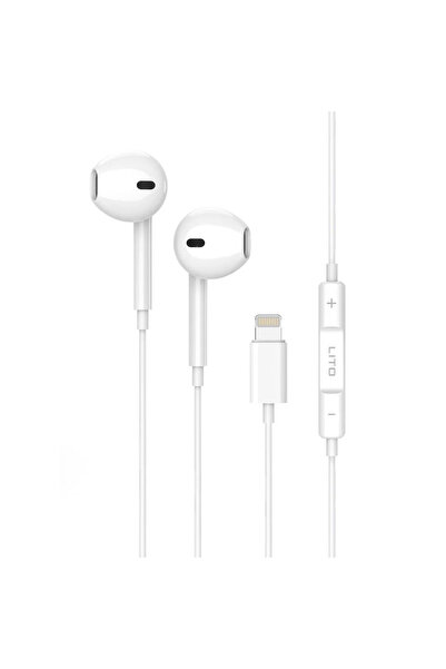 OEM Ενσύρματα ακουστικά ψείρες, Lito, Lightning, Μικρόφωνο, Στερεοφωνικά, Λευκά