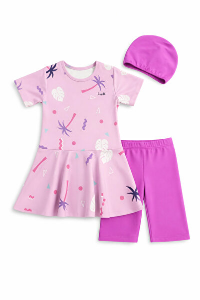 Beniizle Κοριτσίστικο Τριπλό Σετ Μαγιό με Φούστα και Μπονέλ