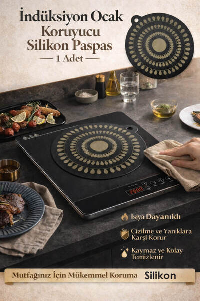 Anadolu Saray Termokromik Silikon İndüksiyon Ocak Koruyucu Isıya Dayanıklı Ka...