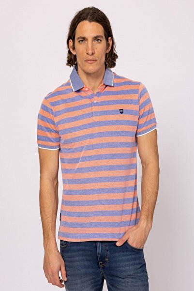 Heavy Tools Tricou polo bărbătesc din țesătură în dungi DINERO
