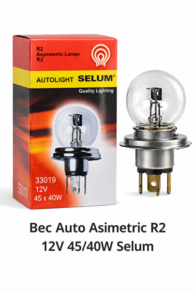 SELUM Λάμπα Αυτοκινήτου R2 Ασύμμετρη 12V 45/40W Selum, Autolight, Κλασική Λάμ...