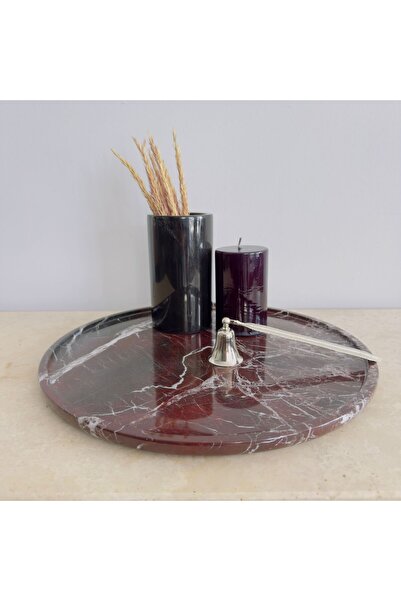 LİSPERA Elazığ Cherry Marble Presentation Bowl, Elazığ Cherry Marble Decorati...